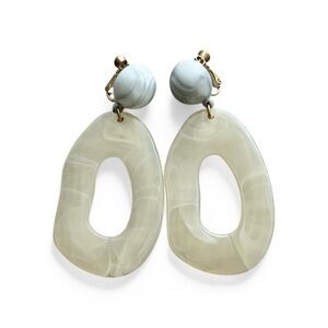 Statement Resin Drop Earrings Abstract Oval Dangle